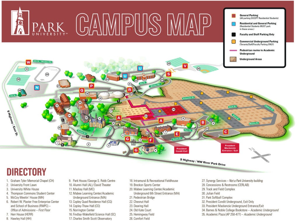 park university campus map